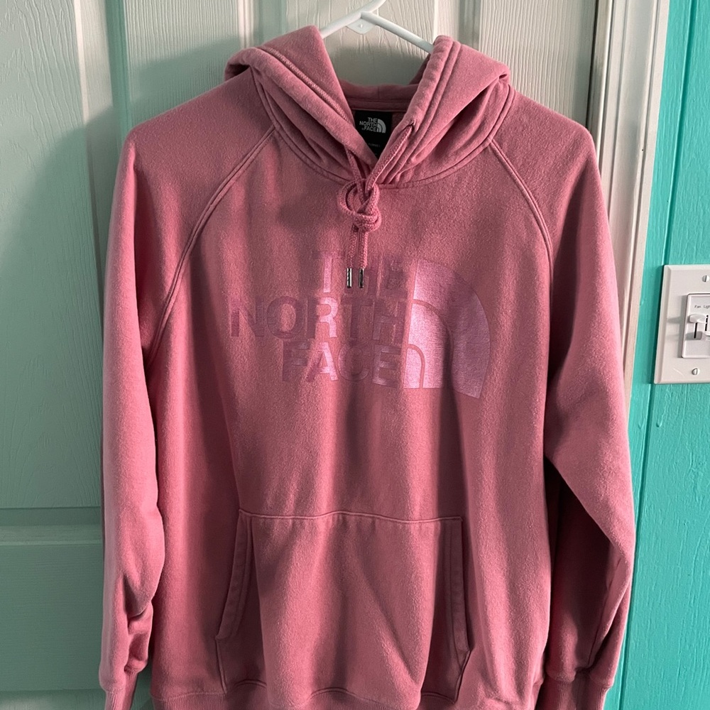 Pink Hollgraphic NorthFace Hoodie